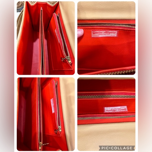 ✨VTG✨ 1950's Tourist Trade Alligator Purse Handbag w Taxidermy Baby Alligator - Picture 12 of 16